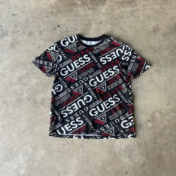 Guess AOP y2k tee Mens size S Small black - Picture 1 of 2